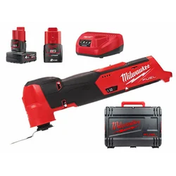 Milwaukee M12FMT-422X akkus multifunkciós gép rezgő 12 V | 10000 - 20000   1/min | 1,8 ° | Szénkefementes | 2 Ah + 4 Ah akku + töltő | Heavy Duty kofferben