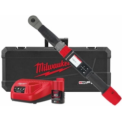 Milwaukee M12ONEFTR38-201C aku digitaalne käsitsi pöördemomendi võti 12 V | 13,6 - 135,6 Nm | 3/8 tolli | Süsinikharjadeta | 1 x 2 Ah aku + laadija