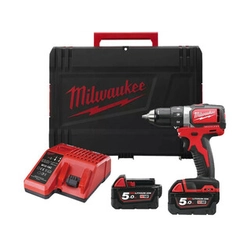 Milwaukee M18 BLDD2-502X akumulatorska bušilica-odvijač sa steznom glavom 18 V | 82 Nm | Ugljične četkice | 2 x 5 Ah baterija + punjač | U slučaju Heavy Duty