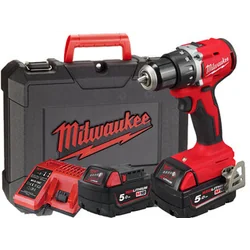 Milwaukee M18 BLDDRC-502C cordless drill driver with chuck 2 x M18 B5 + M12-18 C