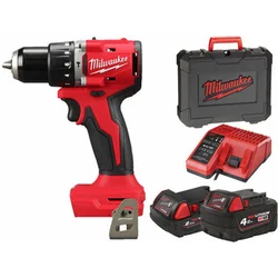 Milwaukee M18 BLPDRC-422C akumulátorová příklepová vrtačka 18 V | 60 Nm | 13 mm | Carbon Brushless | 1 x 2 Ah akku/1 x 4 Ah baterie + nabíječka | V případě Heavy Duty