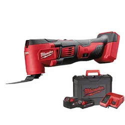 Milwaukee M18 BMT-421C akumulatorowa maszyna wielofunkcyjna wibracyjna 18 V | 12000 - 18000 1/min | 1,7° | Szczotka węglowa | 2 Ah + 4 Ah akumulator + ładowarka | W walizce