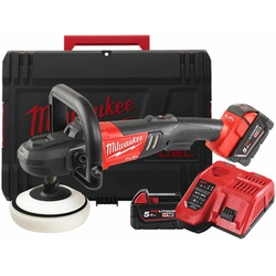 Milwaukee M18 FAP180-502X pulidora inalámbrica 18 V | 180 mm | Carbón sin escobillas | Batería 2 x 5 Ah + cargador | En caso de servicio pesado