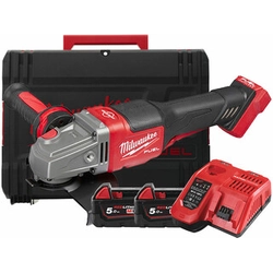 Milwaukee M18 FHSAG125XPDB-552X akumulátorová úhlová bruska 18 V | 125 mm | 9000 RPM | Carbon Brushless | 2 x 5,5 Ah baterie + nabíječka | V případě Heavy Duty