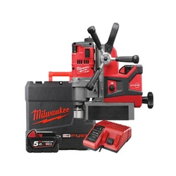 Milwaukee M18 FMDP-502C akumuliatorinis magnetinis stovas gręžtuvas 18 V | Skersmuo 0 - 38 | 19 mm Weldon | Anglies šepetėlis | 2 x 5 Ah baterija + įkroviklis | Lagamine