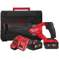 Milwaukee M18 FSZ-502X akkus orrfűrész 18 V | 300 mm | Szénkefementes | 2 x 5 Ah akku + töltő | Heavy Duty kofferben