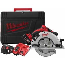 Milwaukee M18BLCS66-502X akuketassaag 18 V | Ketassaeleht 190 mm x 30 mm | Lõikamine max. 66 mm | Süsinikharjadeta | 2 x 5 Ah aku + laadija | Heavy Duty puhul