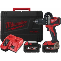 Milwaukee M18BLDD2-402X akkus fúrócsavarozó tokmányos 18 V | 82 Nm | Szénkefementes | 2 x 4 Ah akku + töltő | Heavy Duty kofferben