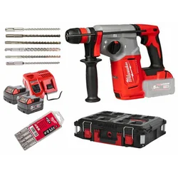 Milwaukee M18BLHX100P-502P cordless hammer drill 18 V | 2,3 J | In concrete 26 mm | 3,5 kg | Carbon Brushless | 2 x 5 Ah battery + charger | In Heavy Duty case