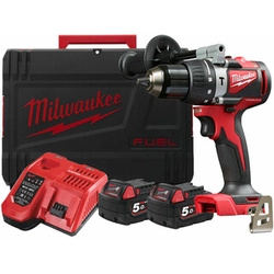 Milwaukee M18BLPD2-502X akumulatorska udarna bušilica 18 V | 82 Nm | 0 - 13 mm | Ugljične četkice | 2 x 5 Ah baterija + punjač | U slučaju Heavy Duty