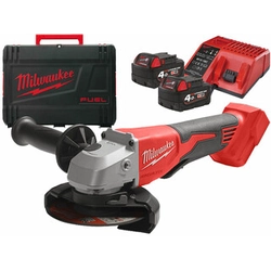 Milwaukee M18BLSAG125XPD-402X akumulatora leņķa slīpmašīna 18 V | 125 mm | 11000 RPM | Oglekļa brushless | 2 x 4 Ah akumulators + lādētājs | Lieljaudas lietā