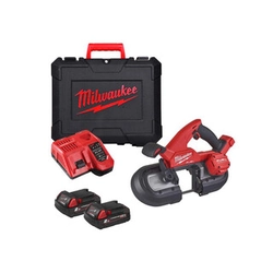 Milwaukee M18FBS85-202C Akumulátorová ručná pásová píla 18 V | Pílový pás 899 mm x 13 mm x 0,5 mm | Carbon Brushless | 2 x 2 Ah batéria + nabíjačka | V kufri