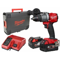 Milwaukee M18FDD2-402C Akku-Bohrschrauber mit Bohrfutter 18 V | 135 Nm | Carbon bürstenlos | 2 x 4 Ah Akku + Ladegerät | In einem Koffer