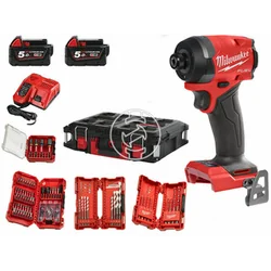 Milwaukee M18FID3100P-502P akumulátorový rázový utahovák s držákem bitů 18 V | 226 Nm | 1/4 bitů | Carbon Brushless | 2 x 5 Ah baterie + nabíječka | V případě Heavy Duty