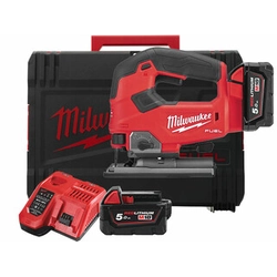 Milwaukee M18FJS-502X akkuhakasaha 18 V | 135 mm | Hiiliharjaton | 2 x 5 Ah akku + laturi | Heavy Duty -tapauksessa