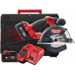 Milwaukee M18FMCS-502X sladdlös metallcirkelsåg 18 V | 150 mm | Skärdjup 57 mm | Kolborstlös | 2 x 5 Ah batteri + laddare | I Heavy Duty fall