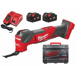 Milwaukee M18FMT-502X sladdlös multifunktionsmaskin vibrerande 18 V | 10000 - 20000 1/min | 2,1 ° | Kolborstfri | 2 x 5 Ah batteri + laddare | I Heavy Duty fall