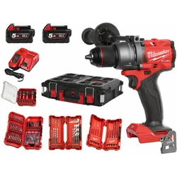 Milwaukee M18FPD3100P-502P акумуляторна ударна дриль 18 V | 158 Нм | 0 - 13 мм | Карбонова безщітка | 2 x 5 Ач акумулятор + зарядний пристрій | У важкому випадку