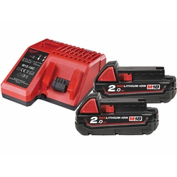 Milwaukee M18NRG-202 accu- en opladerset 18 V | 2 Ah