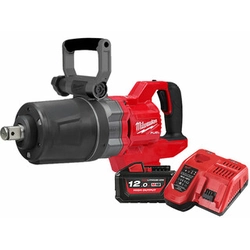 Milwaukee M18ONEFHIWF1DS-121C akumulatorowa zakrętarka udarowa 18 V | 1180 Nm/1254 Nm/1966 Nm/2576 Nm | 1 cali | Bezszczotkowy węglowy | 1 x 12 Ah akumulator + ładowarka | W walizce