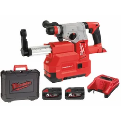 Milwaukee M28CHPXDE-502C акумуляторна перфораторна дриль 28 V | 4,7 J | В бетоні 28 мм | 4,6 кг | Карбонова безщітка | 2 x 5 Ач акумулятор + зарядний пристрій | У валізі