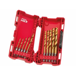 Milwaukee Red Hex hSS-G-TIN drill bit set 10 pcs