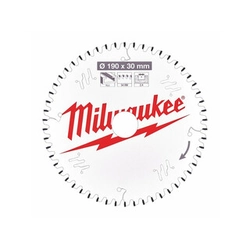 Milwaukee rundsavklinge 190 x 30 mm | antal tænder: 54 db | skærebredde: 2,4 mm