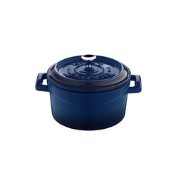 Mini gietijzeren pot (O)12cm, blauw