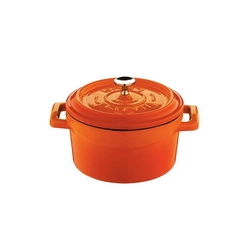 Mini gietijzeren pot (O)12cm, oranje