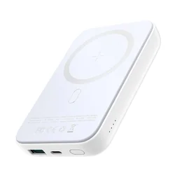 Mini Power Bank 10000mAh mágneses QC PD USB USB-C töltővel, fehér