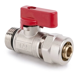 Mini red choke valve with O-ring and pex / al connector 16×2 G1/2