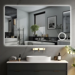 Miroir de salle de bain IREDA avec éclairage LED, 80 x 60 cm