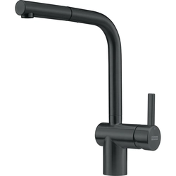 Misturador para lavatório Franke Atlas Neo, com chuveiro extraível, preto industrial, Laminarstrahl