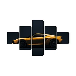 Mitmeosalise kollase sportauto värvimine 3D