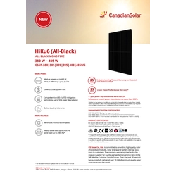 Moduł fotowoltaiczny panel PV 395Wp Canadian Solar CS6R-395MS Hiku6 Full Black