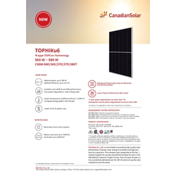 Moduł fotowoltaiczny panel PV 560Wp Canadian Solar CS6W-560T N-TopHiKu6 N-Type Srebrna rama
