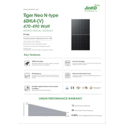 Módulo fotovoltaico JinkoSolar JKM470N-60HL4-V 470W 1500V Plata