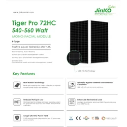 Módulo fotovoltaico JinkoSolar JKM550M-72HL4-V 550W 1500V Plata