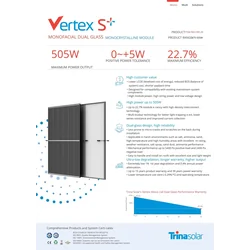 Modulo fotovoltaico Trina Solar Vertex S+ TSM-NEG18R.28 490W cornice nera