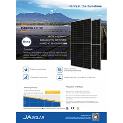 Modulo pannello fotovoltaico JaSolar 500W 500Wp JAM66S30 - 500/MR Telaio monotaglio nero 500 W Wp