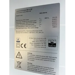 modulo solare; modulo fotovoltaico; Solar Fabrik Mono S2 - Mezzo taglio 340W