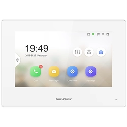 Monitor videocitofono TCP/IP, touch screen TFT LCD 7 pollici, PoE - HIKVISION DS-KH6320-LE1-W