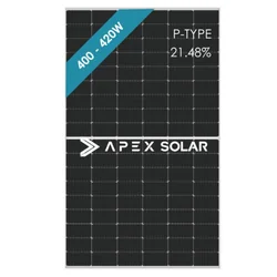 Monokrystallinsk solcellepanel 400W, APEX Solar