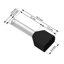 Μονωμένο χιτώνιο σύνδεσης 2x1,5/12 100 Τμ