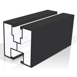 Montāžas profils 40x40 L=2200mm melns PV