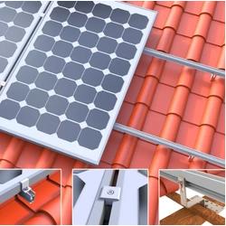 Montažni sistem poševne strehe za keramične in betonske ploščice