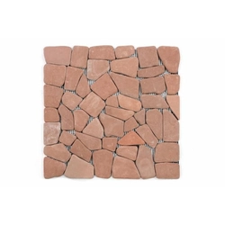 Mosaïque de marbre Garth sur grille rouge/terre cuite 1m2