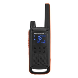 MOTOROLA T82 TALKABOUT - luotettava radio, 500 mW, kantama jopa 10 km, 16 kanavaa, täydellinen sarja 2 radioita, ilman kuulokkeita.