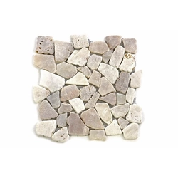 Mozaic din pietre decorative naturale Garth pe o grilă crem 1 m2