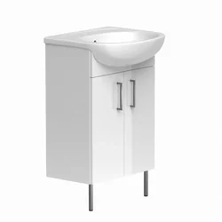 Mueble bajo con lavabo RB PRO, 50 cm, con tiradores y patas mate